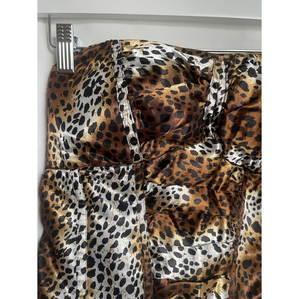 Vintage Y2K Charlotte Russe Animal Print Elastic Corset Top L